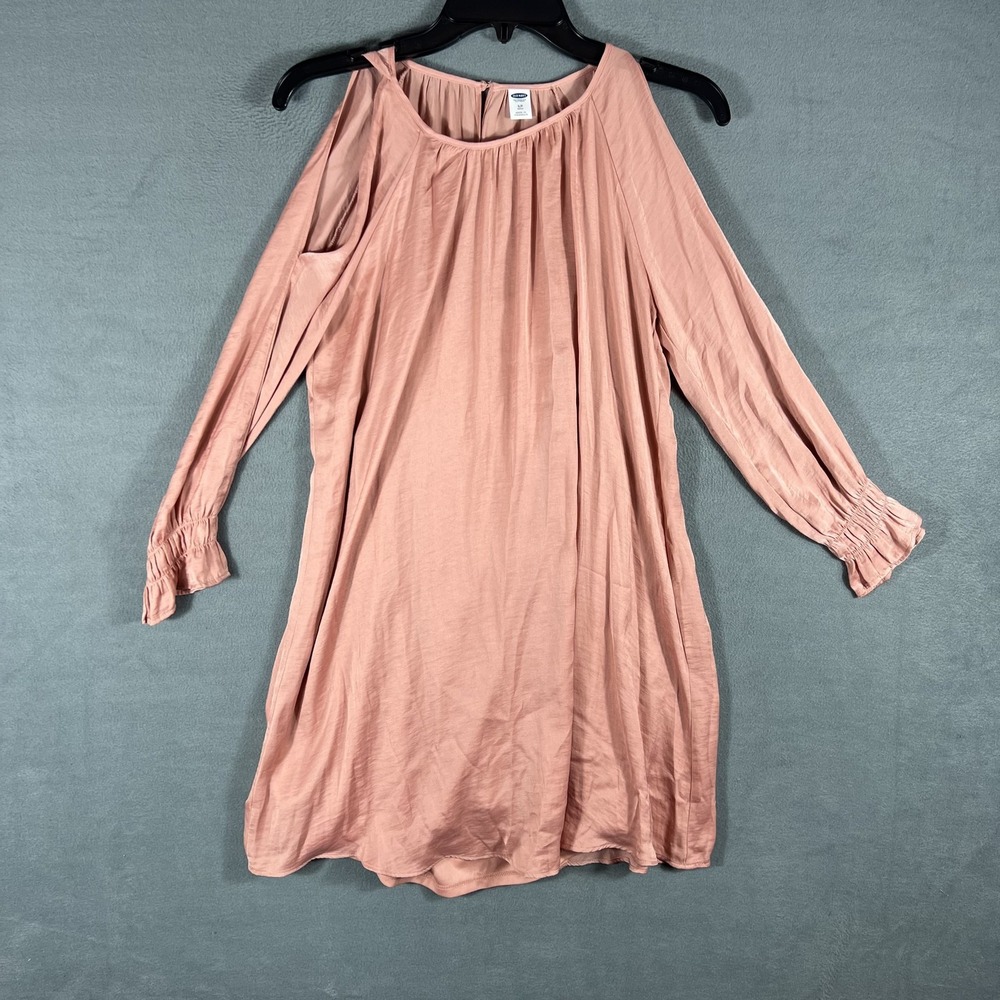 Old Navy Women's S/P Petite Cold Shoulder Ruffle Sleeve Mini Dress Pink